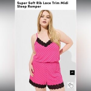 Torrid Super Soft Rib Lace Trim Midi Sleep Romper size 0, three available